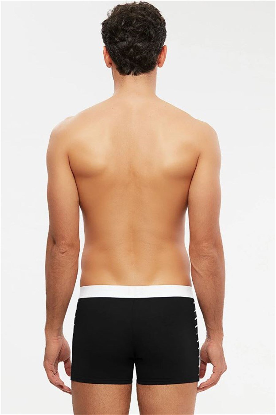 Kom Contra Siyah Pamuklu Parçalı Erkek Boxer