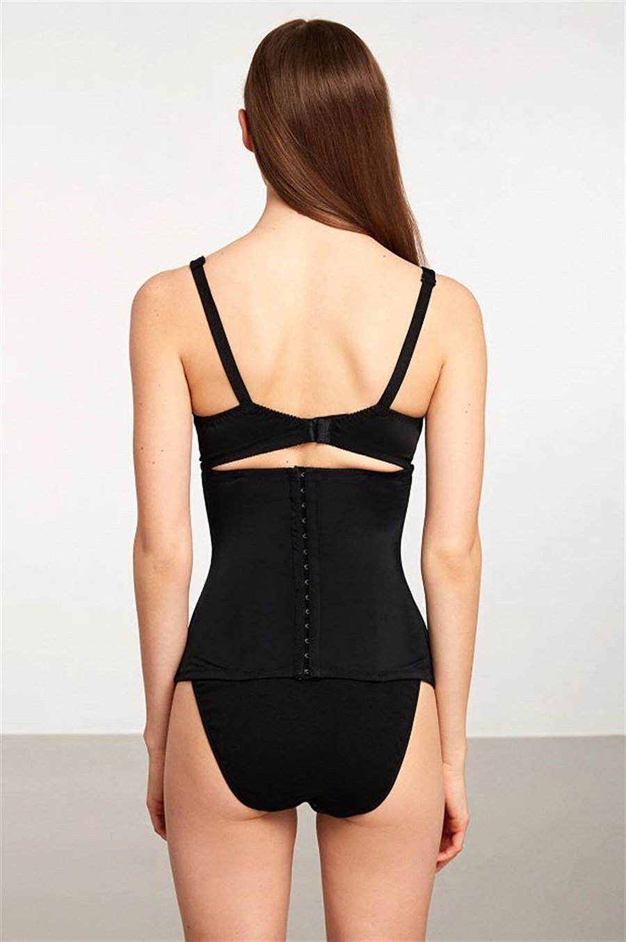 Kom Daisy Siyah Balenli Bel Korsesi