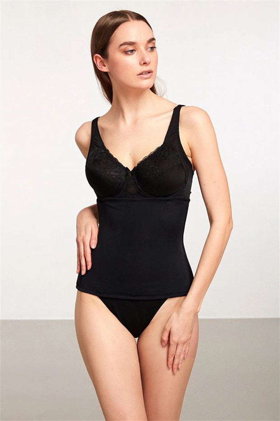 Kom Daisy Siyah Balenli Bel Korsesi