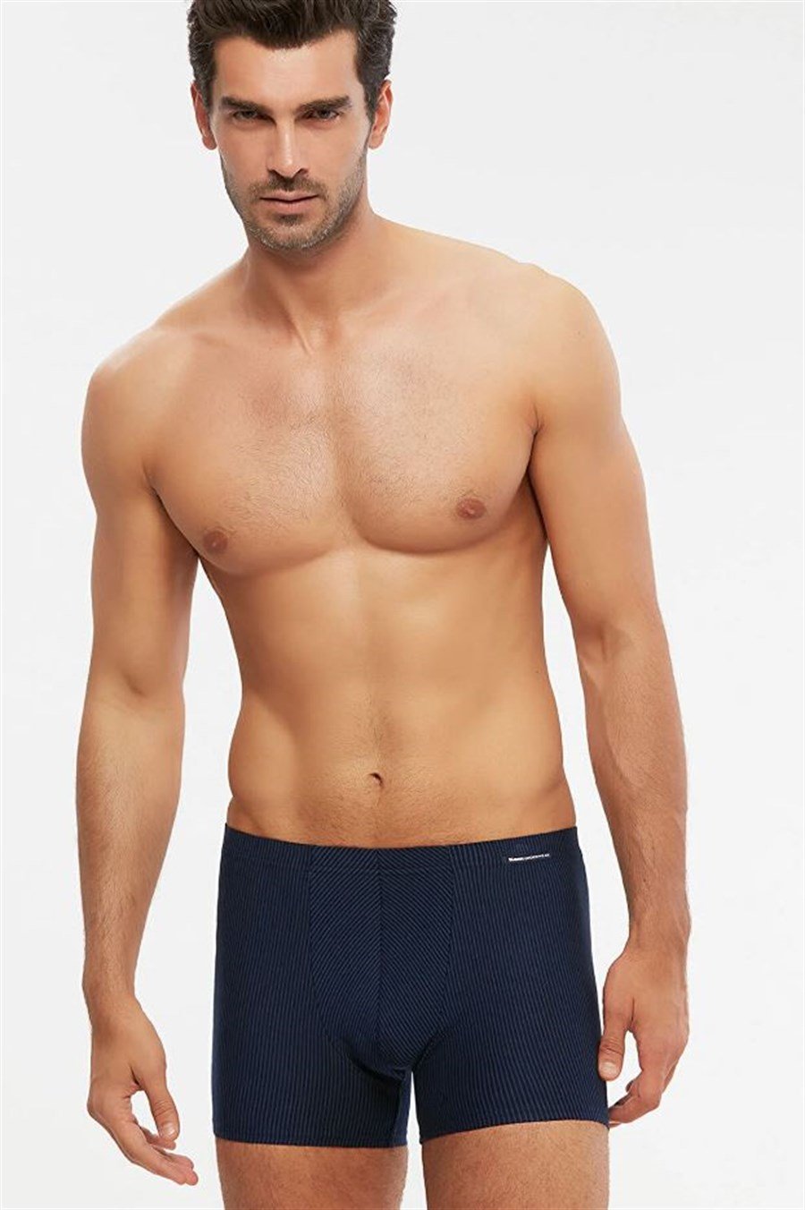 Kom Domenico Lacivert Çizgili Erkek Boxer