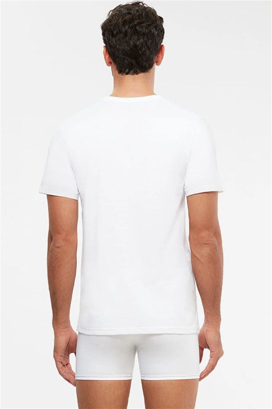 Kom Eduardo 2'li Beyaz Bisiklet Yaka Erkek Tshirt