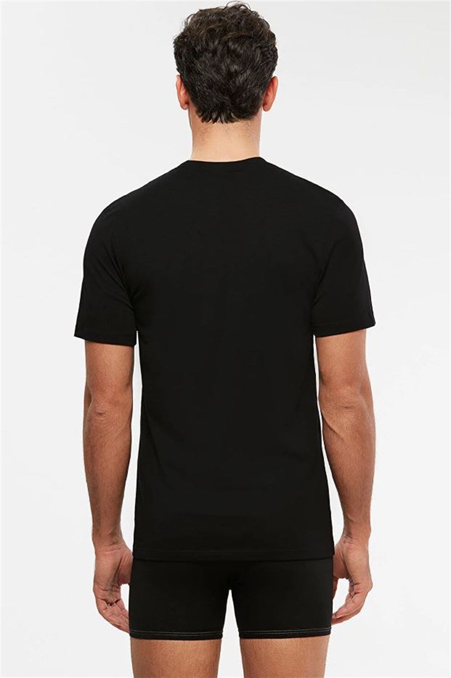 Kom Eduardo 2'li Siyah Bisiklet Yaka Erkek Tshirt