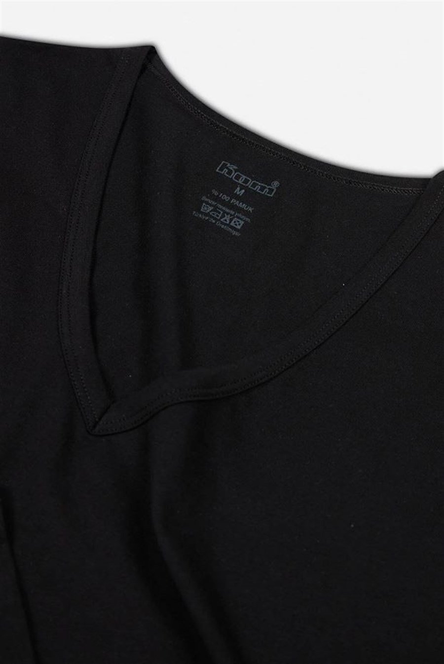 Kom Enrico 2'li Siyah V Yaka Pamuk Erkek Tshirt