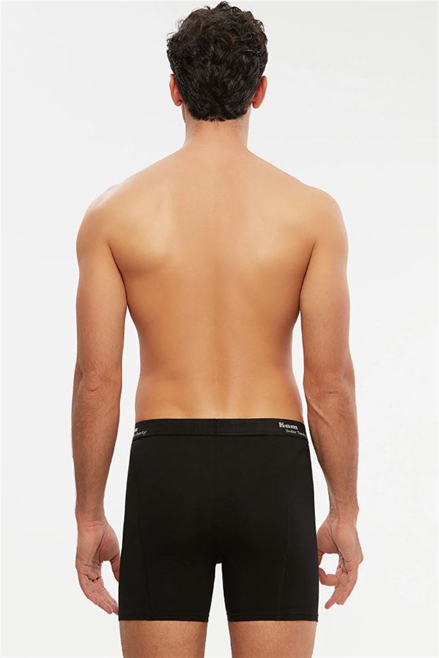 Kom Long Siyah Çift Düğmeli Uzun Erkek Boxer