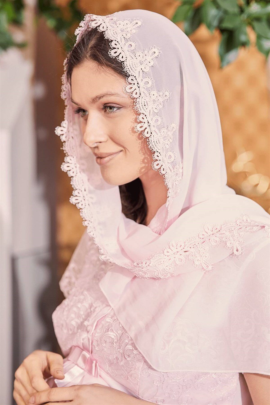 Mecit 0023 Pembe Şifon Şal