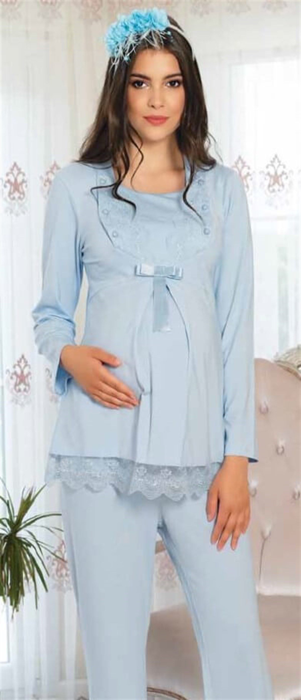 Mecit 5105 Lohusa Üçlü  Pijama Takımı