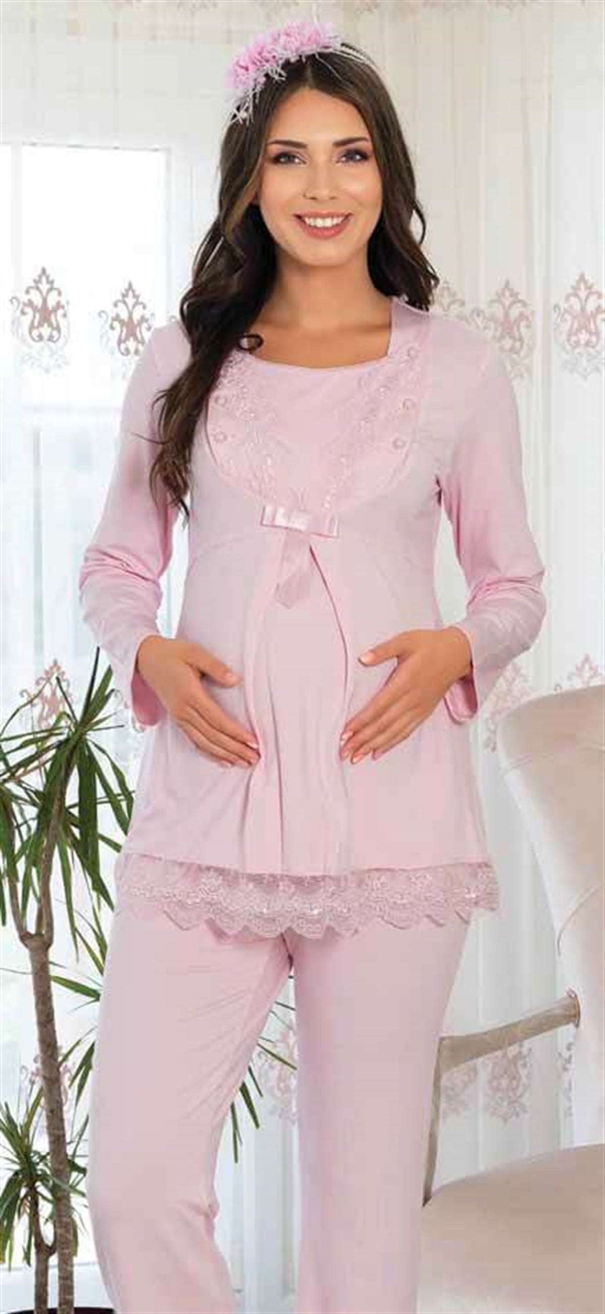 Mecit 5105 Lohusa Üçlü  Pijama Takımı