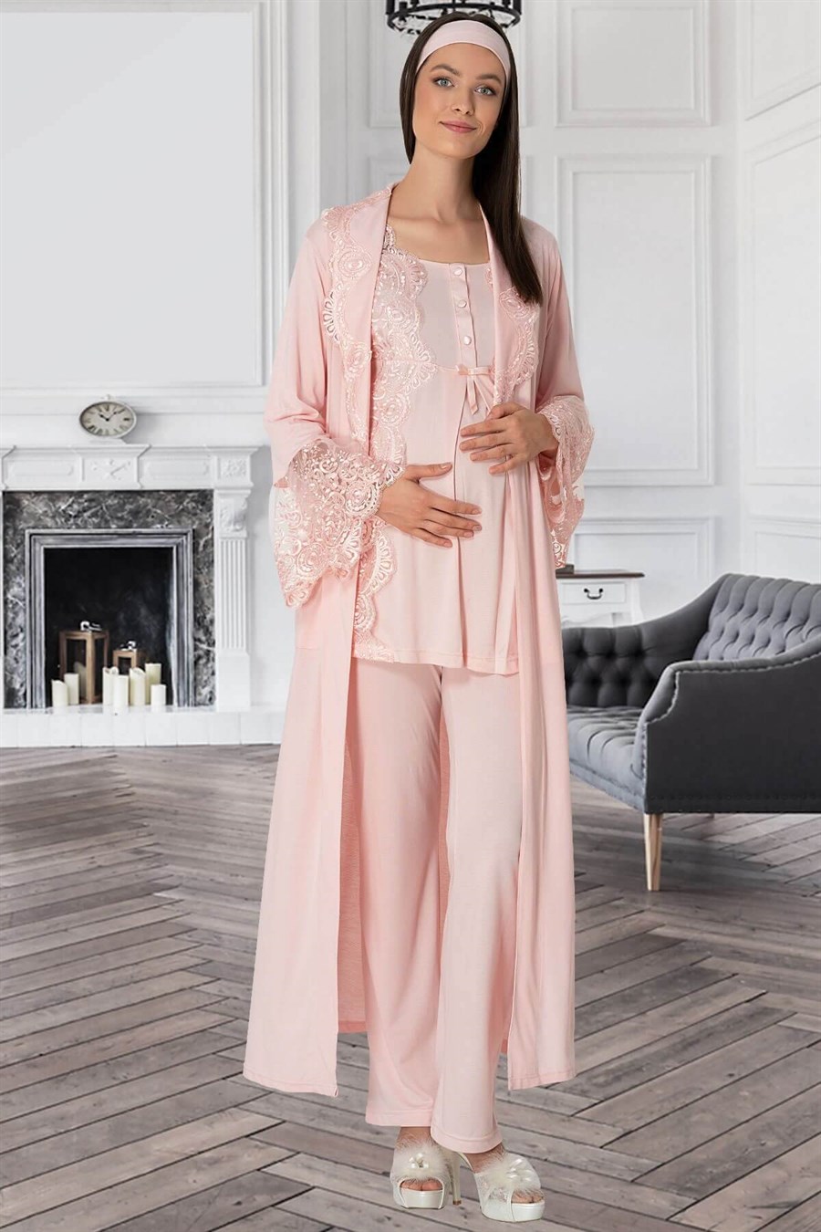 Mecit 5353 Sabahlıklı Lohusa Pijama Takımı