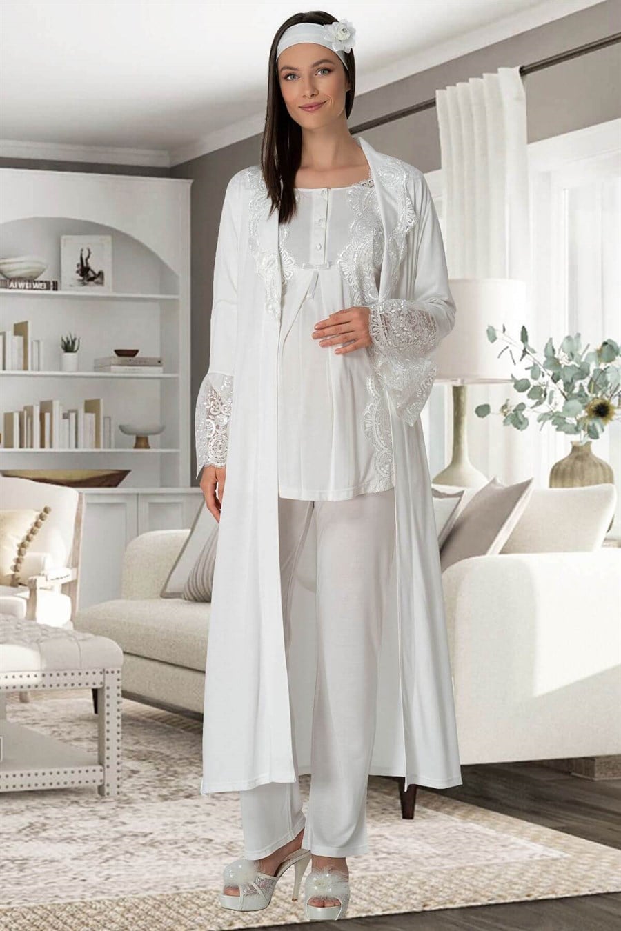 Mecit 5353 Sabahlıklı Lohusa Pijama Takımı