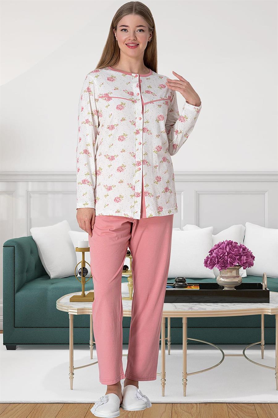 Mecit 5821 Pembe Büyük Beden Pijama Takımı