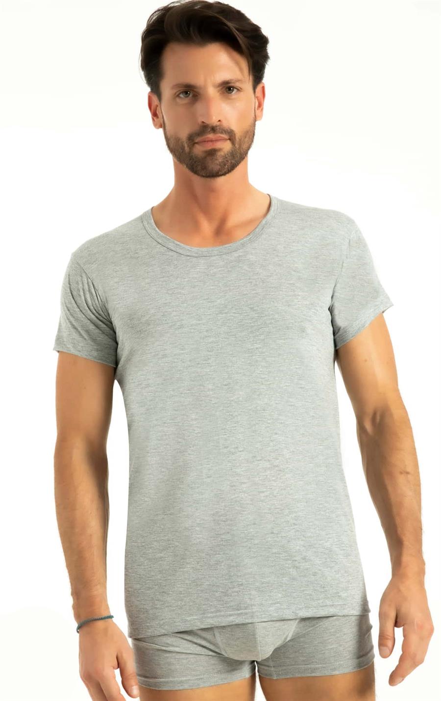 Q-En 1002 Gri Pamuk Sıfır Yaka Atlet
