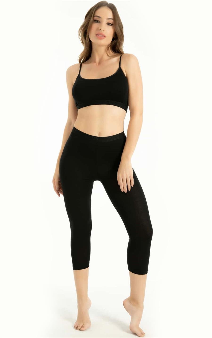 Q-En 708 Siyah Bambu İp Askılı Pedli Büstiyer