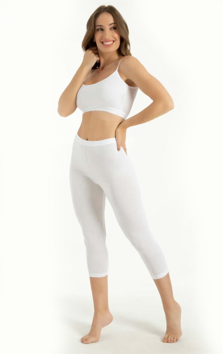 Q-En 804 Beyaz Bambu Kapri Tayt