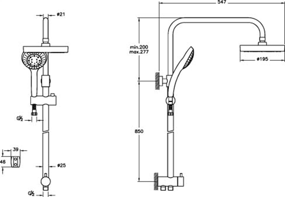 Artema System Rain LS25 Duş Kolonu 