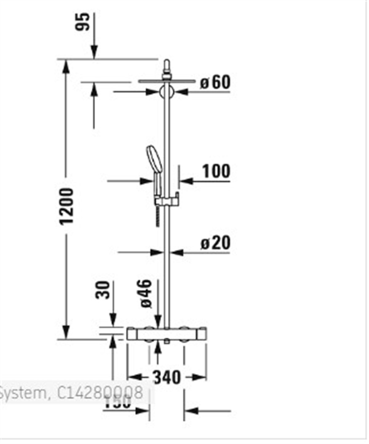 Duravit C1 Duş Batarya Seti Termostatik 