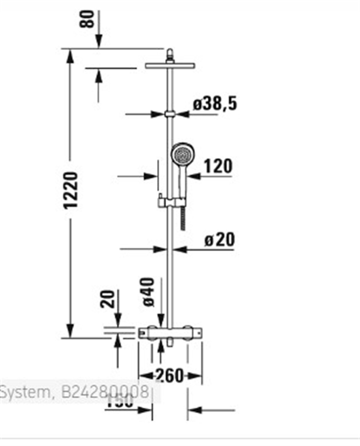 Duravit Duş Batarya Seti Termostatik