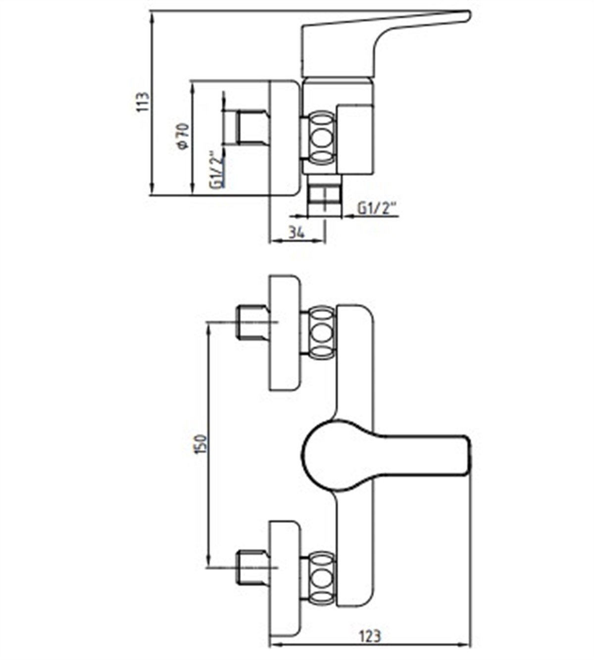 Eca Luna Duş Bataryası Krom