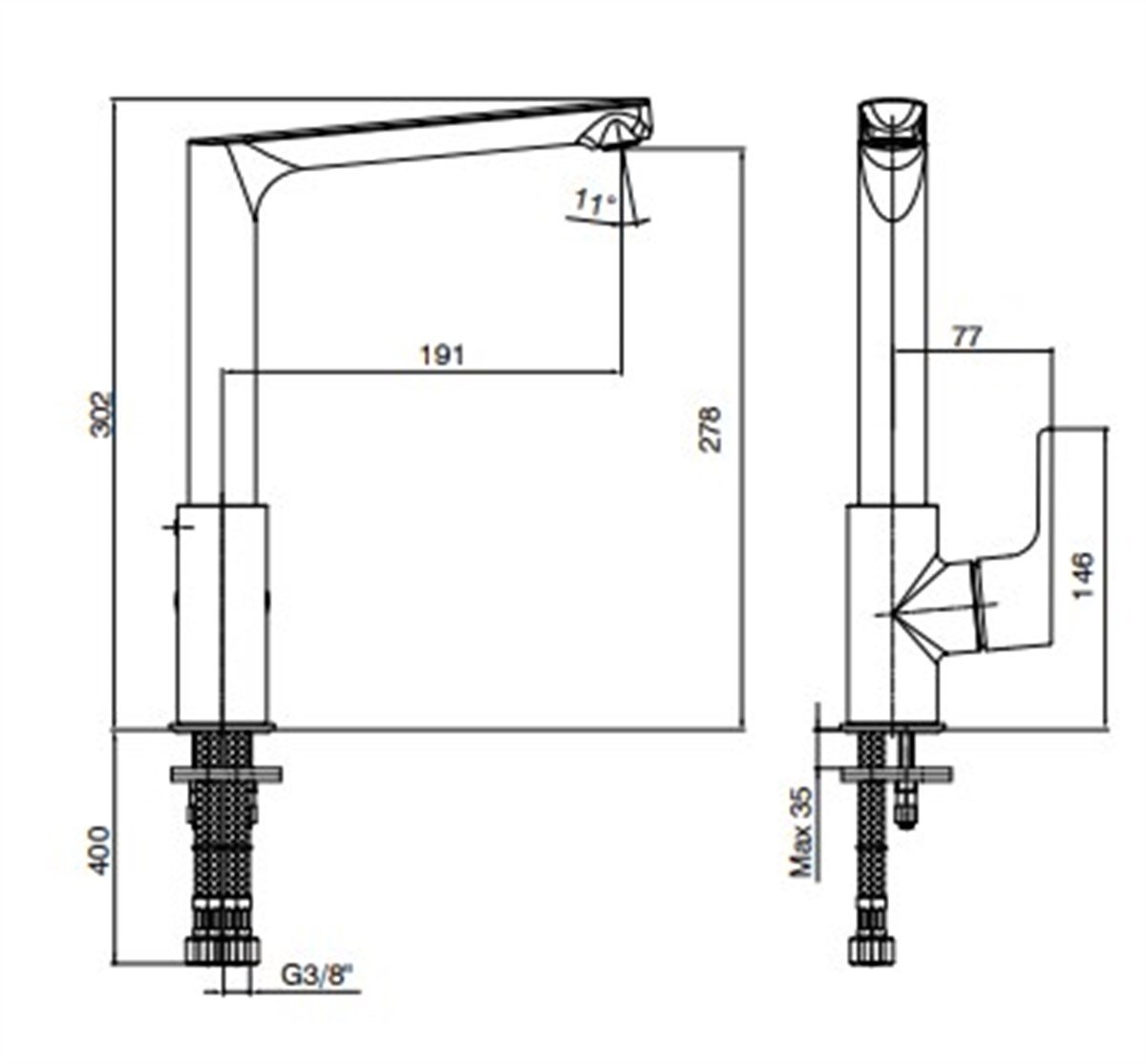 Eca Luna Eviye Bataryası Paslanmaz Çelik Görünümlü