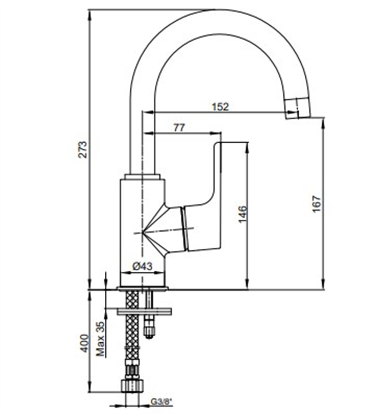 Eca Luna Lavabo Bataryası Altın