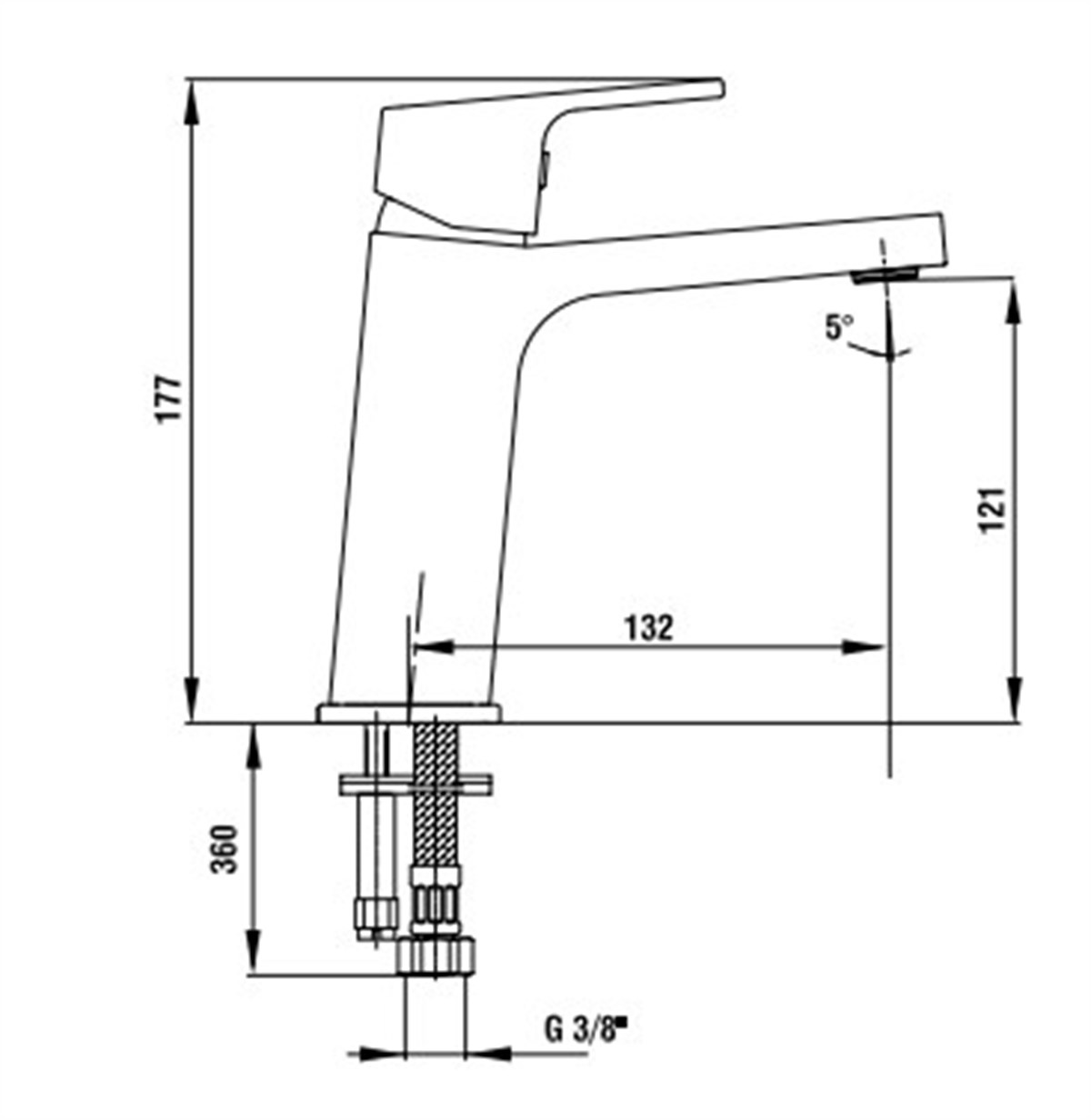 Eca Tiera Lavabo Bataryası Krom Siyah