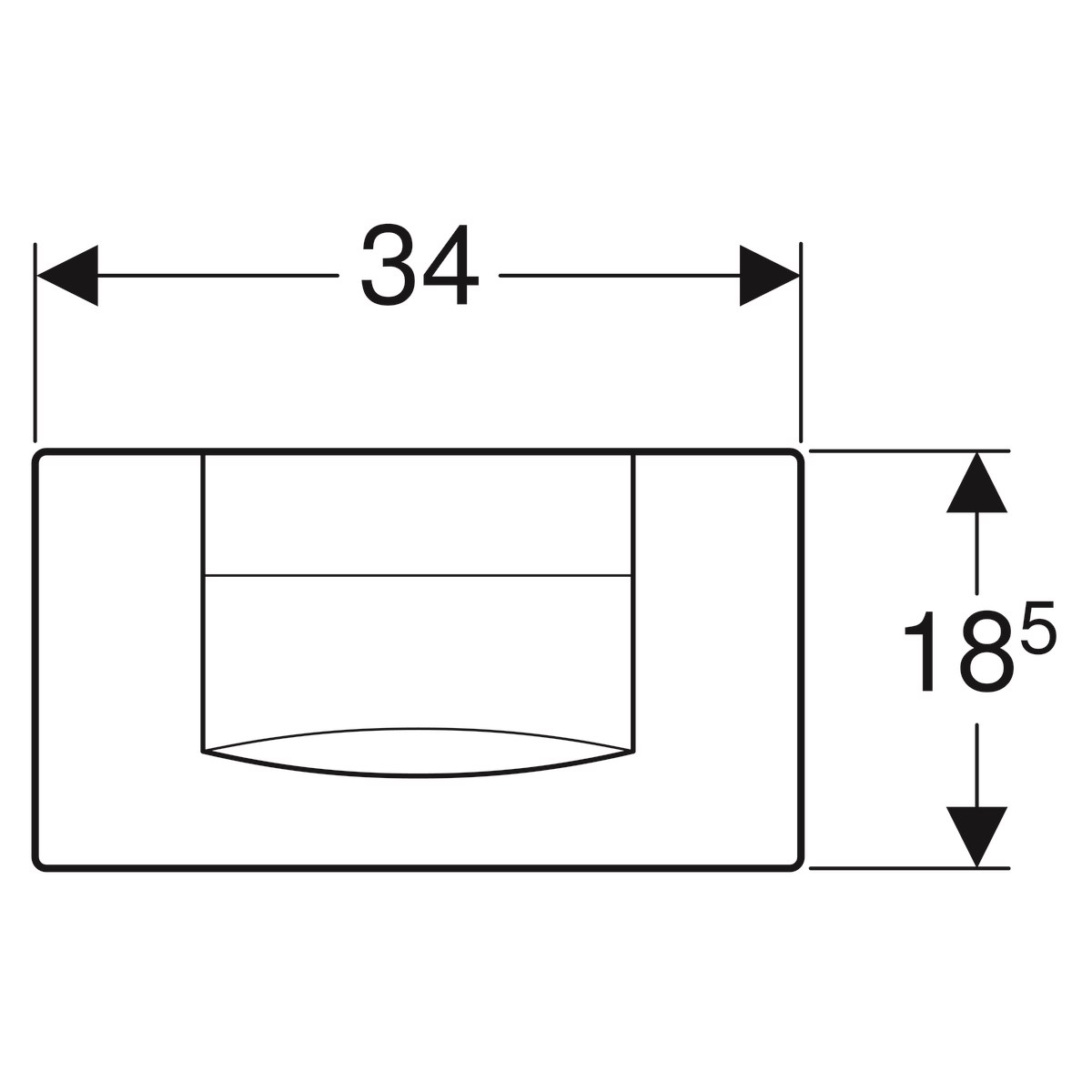 Geberit 200F Kumanda Kapağı Tek Basmalı Start-Stop Parlak Krom 