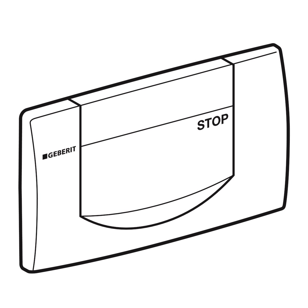 Geberit 200F Kumanda Kapağı Tek Basmalı Start-Stop Parlak Krom 