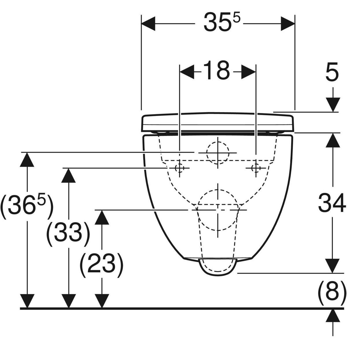 Geberit Acanto Rimfree asma klozet, 51 cm ( Soft Kapak Ses İzolasyon Contası Dahil ) - 500.684.00.1
