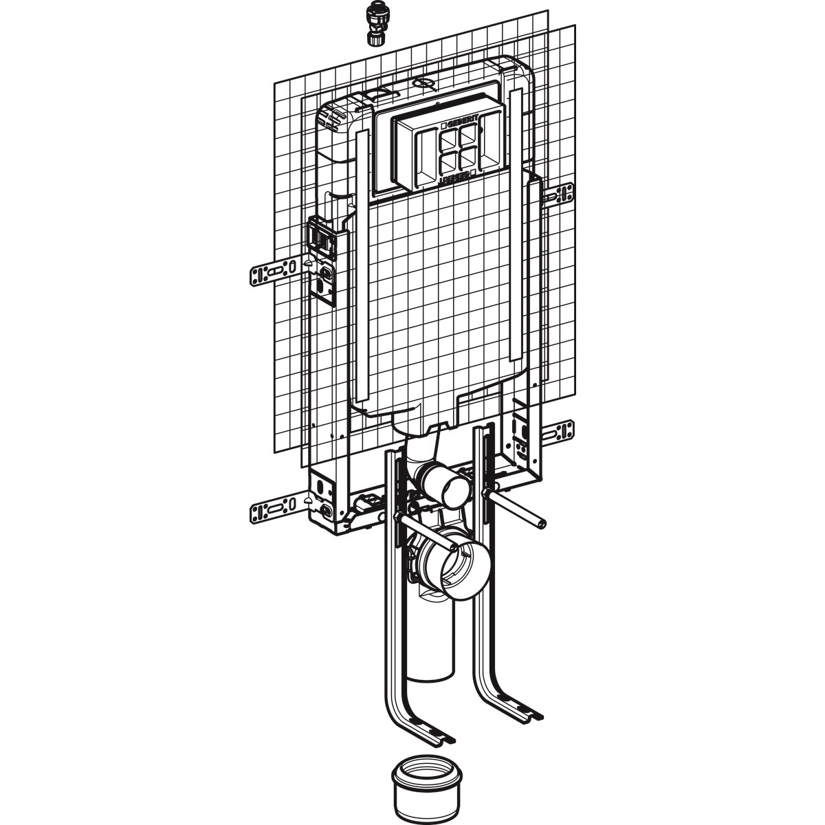 GEBERİT ALPHA GÖMME REZERVUAR 8 cm İnce - KOMBİFİX-AYAKLI