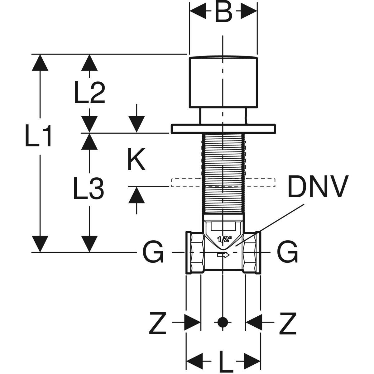 Geberit Ankastre Stop Valf - Kare Volan  - 616.008.21.1