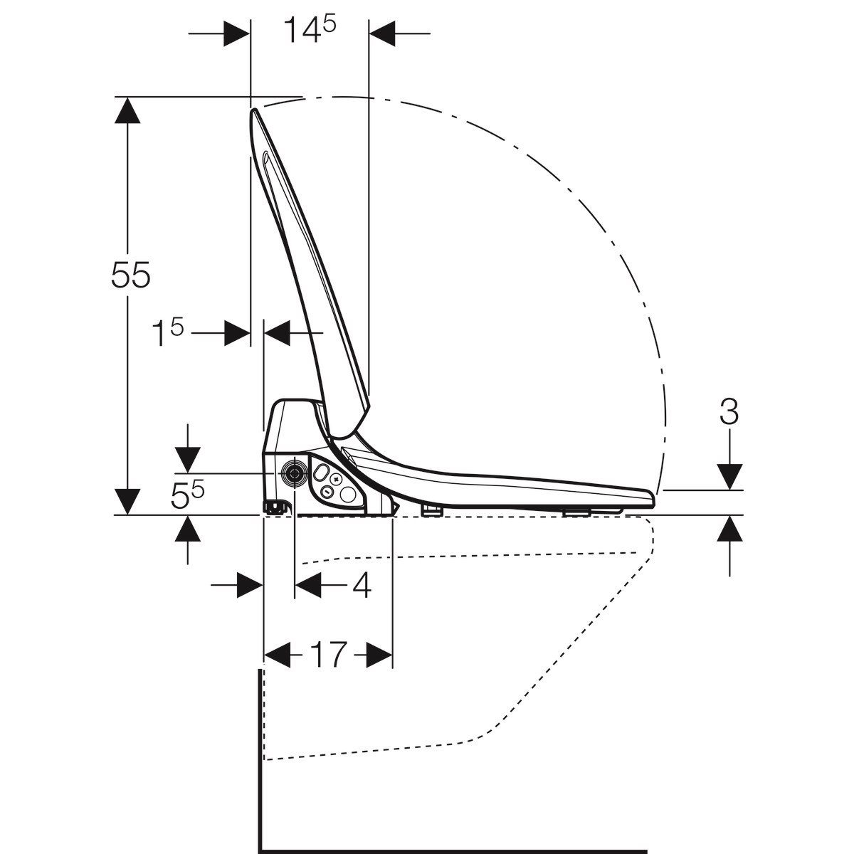 Geberit AquaClean 4000 Otomatik Taharet Sist. Klozet Kapağı