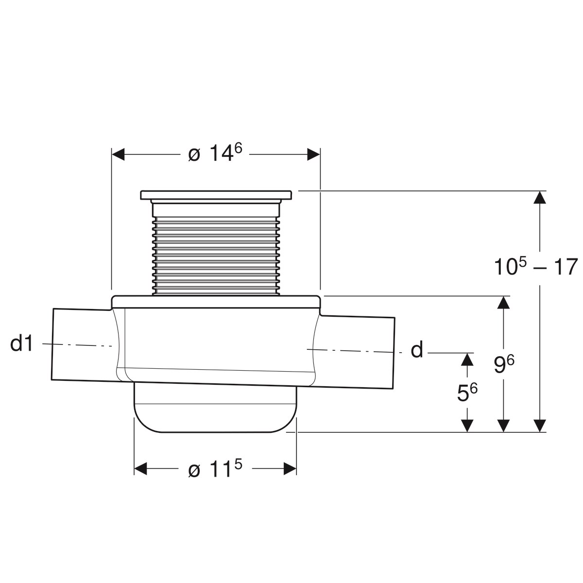 Geberit Aquorea Yer Süzgeci Oluklu Izgaralı 10x10