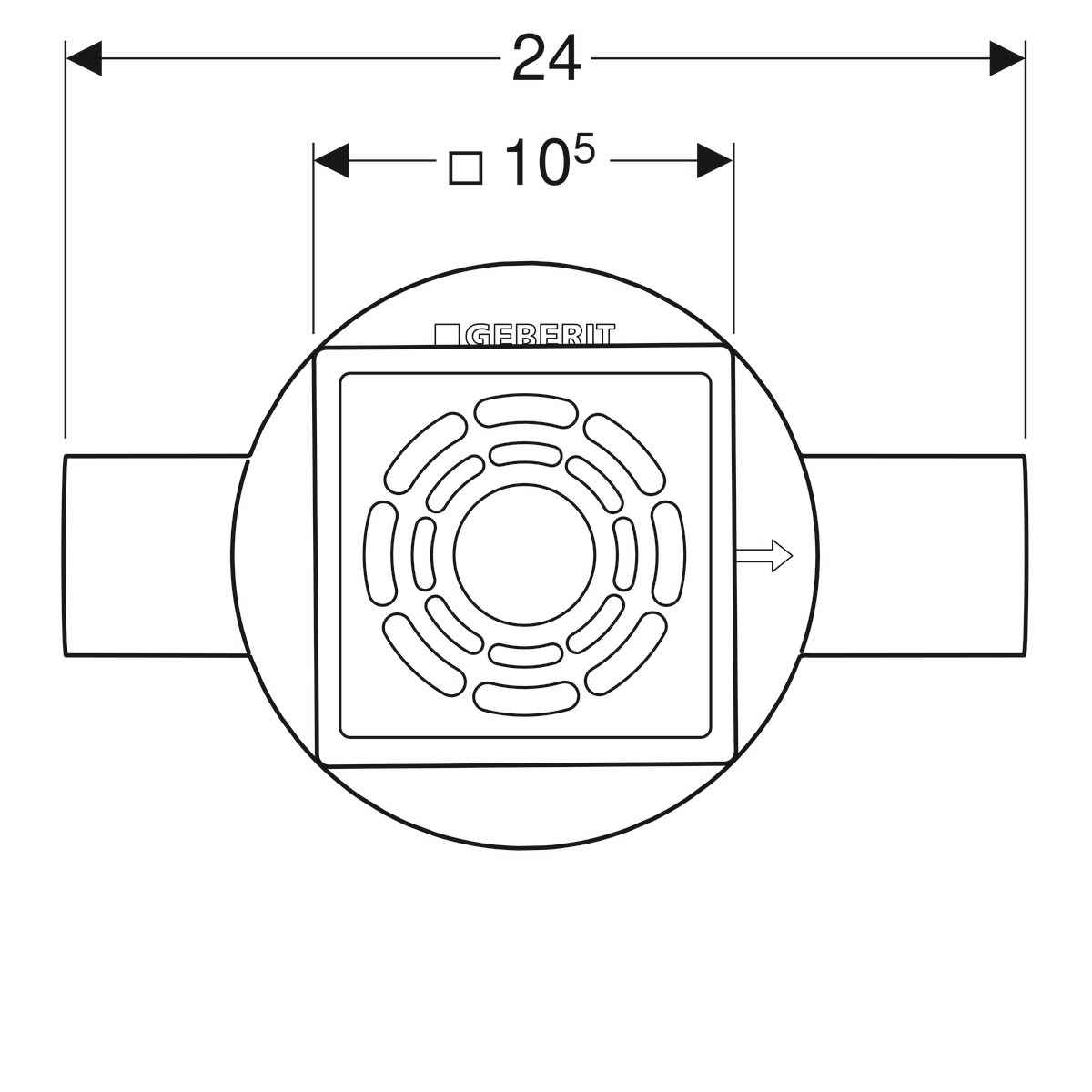 Geberit Aquorea Yer Süzgeci Oluklu Izgaralı 10x10