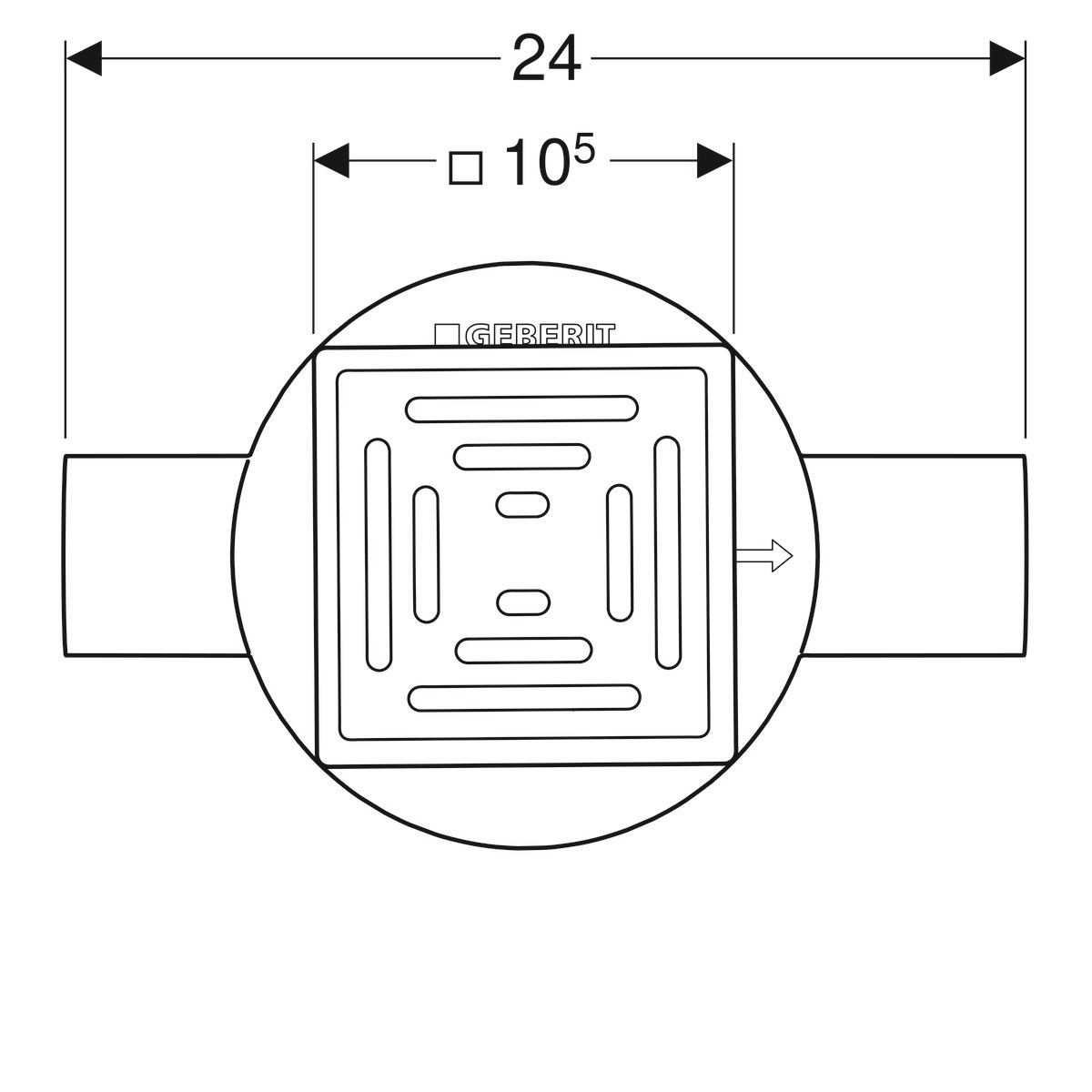 Geberit Aquorea Yer Süzgeci Oluklu Izgaralı 10x10cm