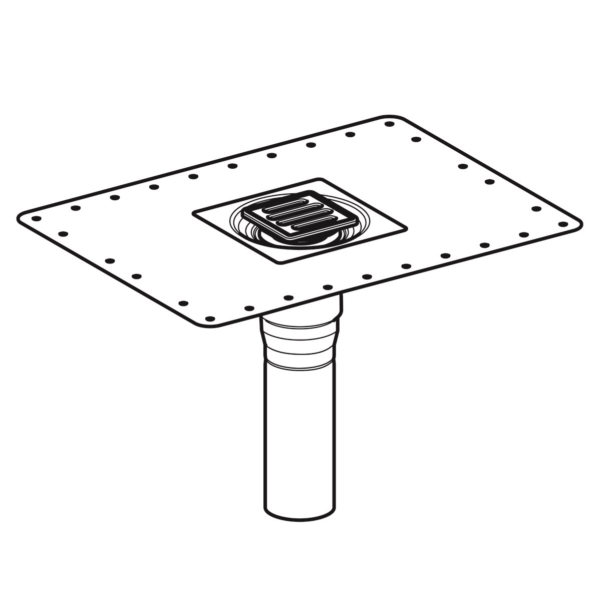 Geberit Duş İçin Yer Süzgeçi İçin Döşeme için Montaj Elemanı Alttan Çıkışlı 