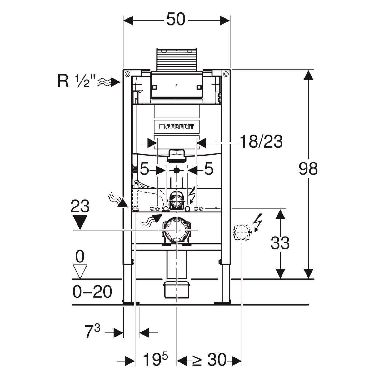 Geberit Gömme Rezervuar Omega 12cm Duofix98cm