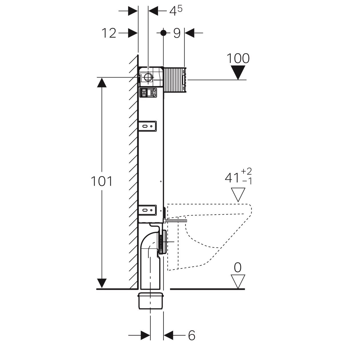 Geberit Gömme Rezervuar Omega 12cm Kombifix106cm