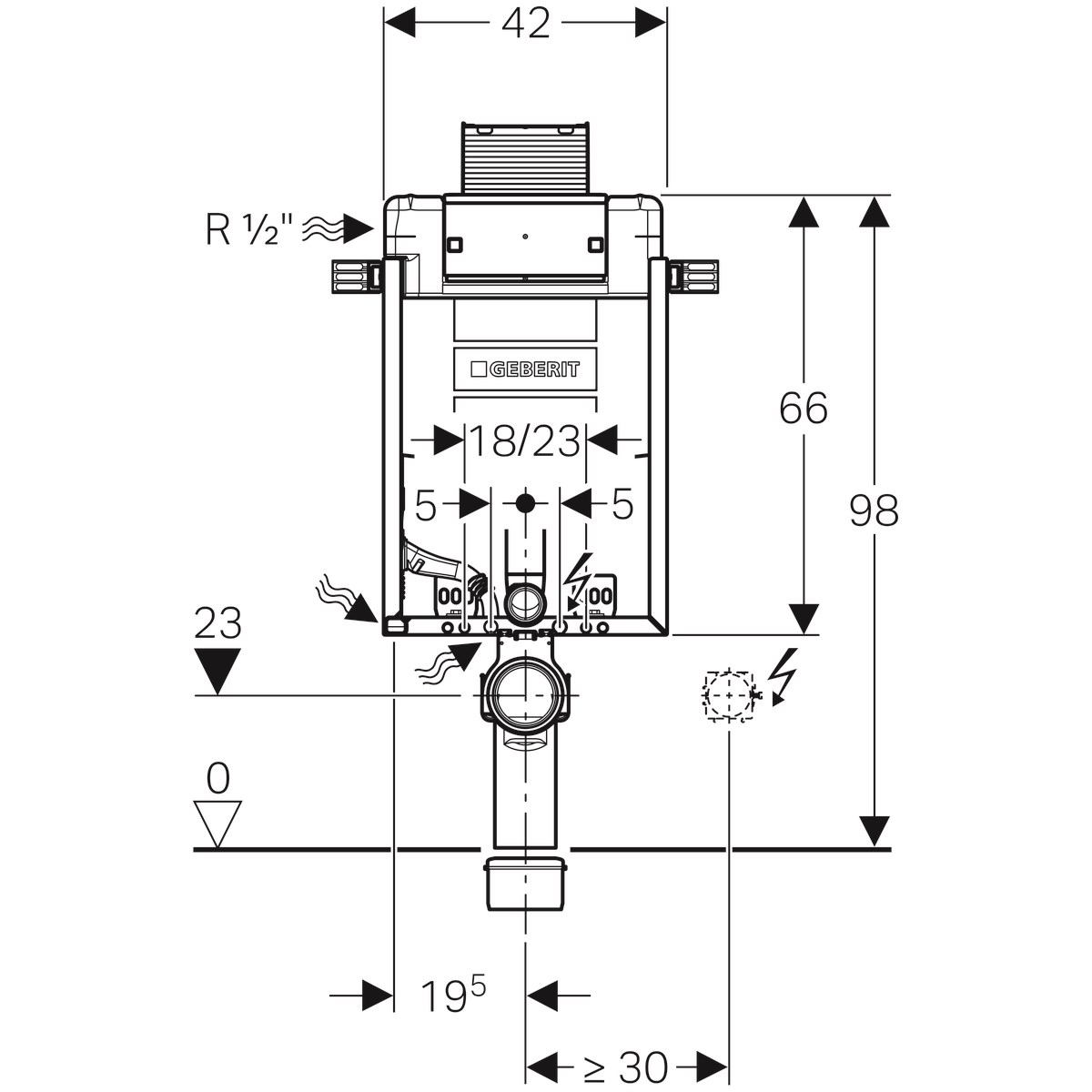 Geberit Gömme Rezevuar Omega 12cm Kombifix98cm