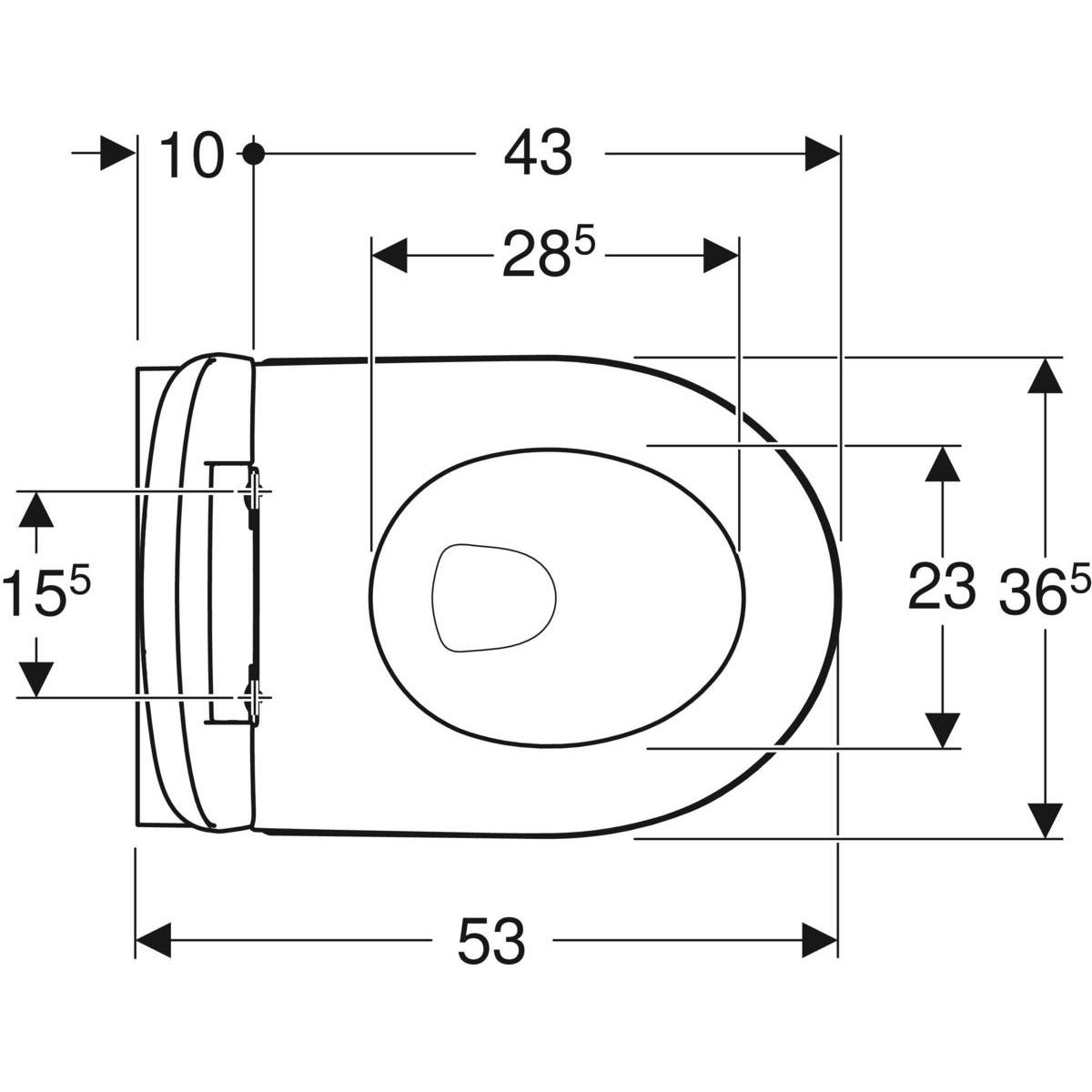 Geberit iCon Rimfree asma klozet, 53 cm (Soft Kapak Ses İzolasyon Contası Dahil ) - 501.002.00.1+500.835.01.1+156.050.00.1
