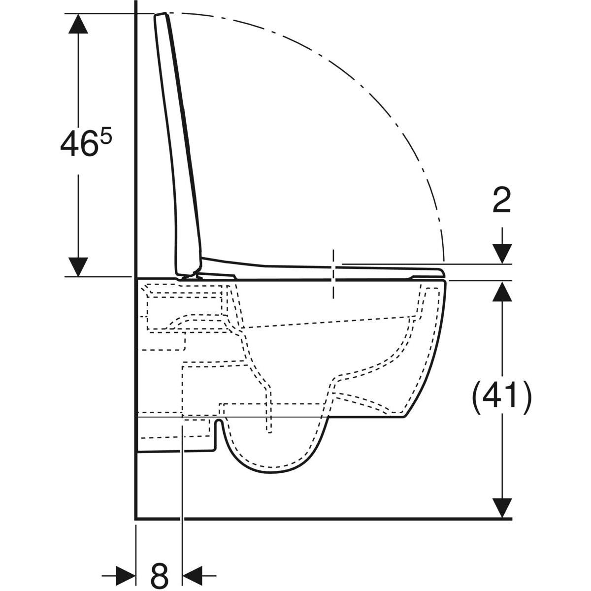 Geberit iCon Rimfree asma klozet, 53 cm (Soft Kapak Ses İzolasyon Contası Dahil ) - 501.002.00.1+500.835.01.1+156.050.00.1