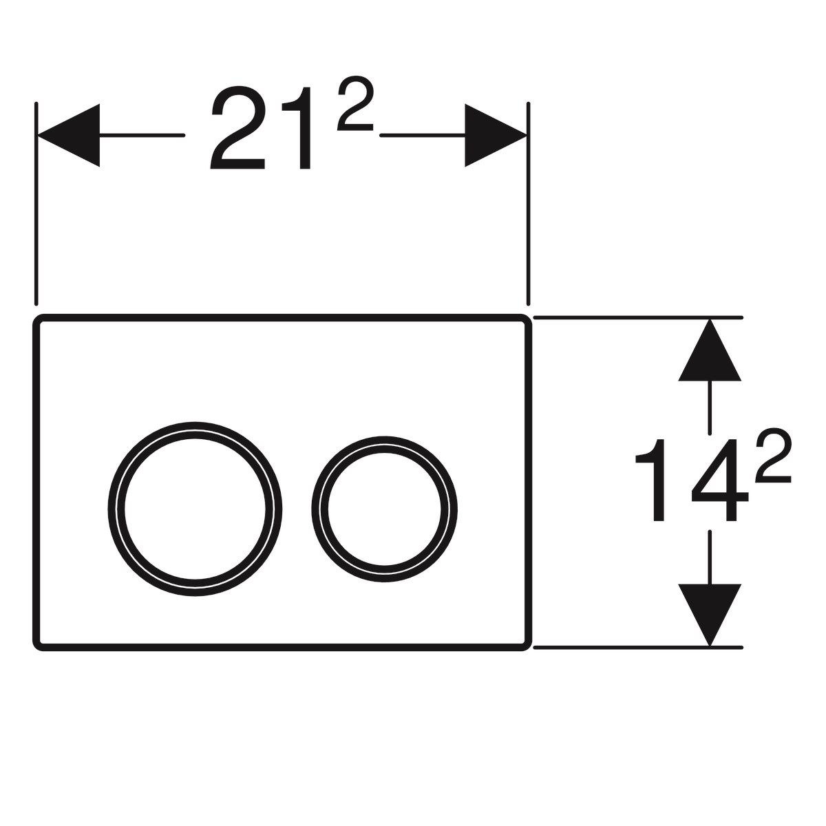 Geberit Kumanda Kapağı Omega20-Çift Önden/Üsten  Basmalı Beyaz/Parlak Krom/Beyaz