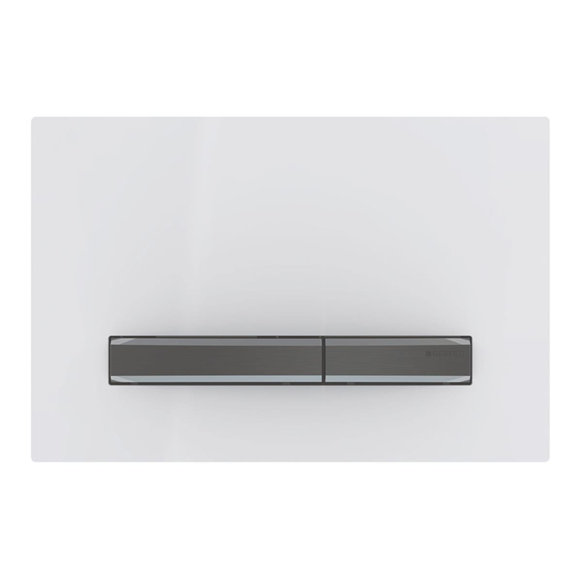 Geberit Kumanda Kapağı Sigma50 - Çift Basmalı Beyaz / Siyah Krom - 115.671.11.2