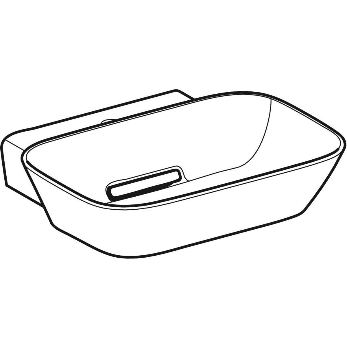 Geberit ONE çanak lavabo, yatay çıkışlı, 50x42.5 cm, batarya delikli, KeraTect® - 505.051.00.1