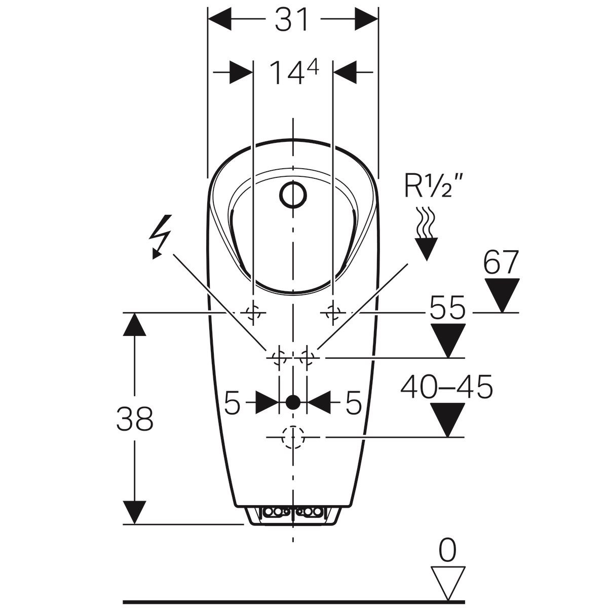 Geberit Preda Pisuvar Komple Entegre (Fotoselli) Kontrollü, Elektrikli 