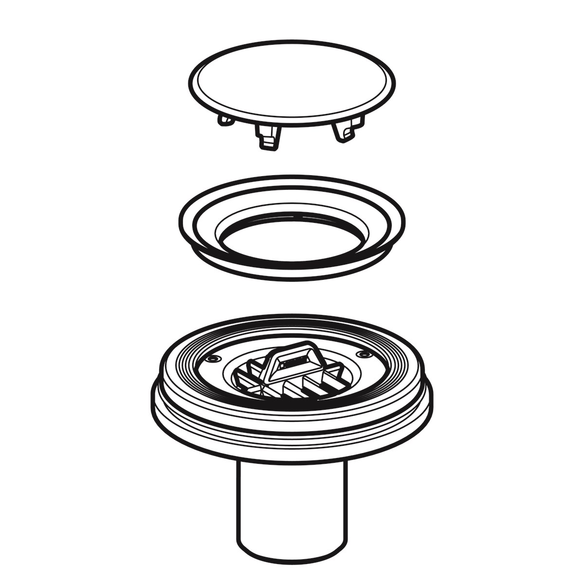 Geberit Setaplano Yer Süzgeci Sifon Seti,Alttan Çıkışlı