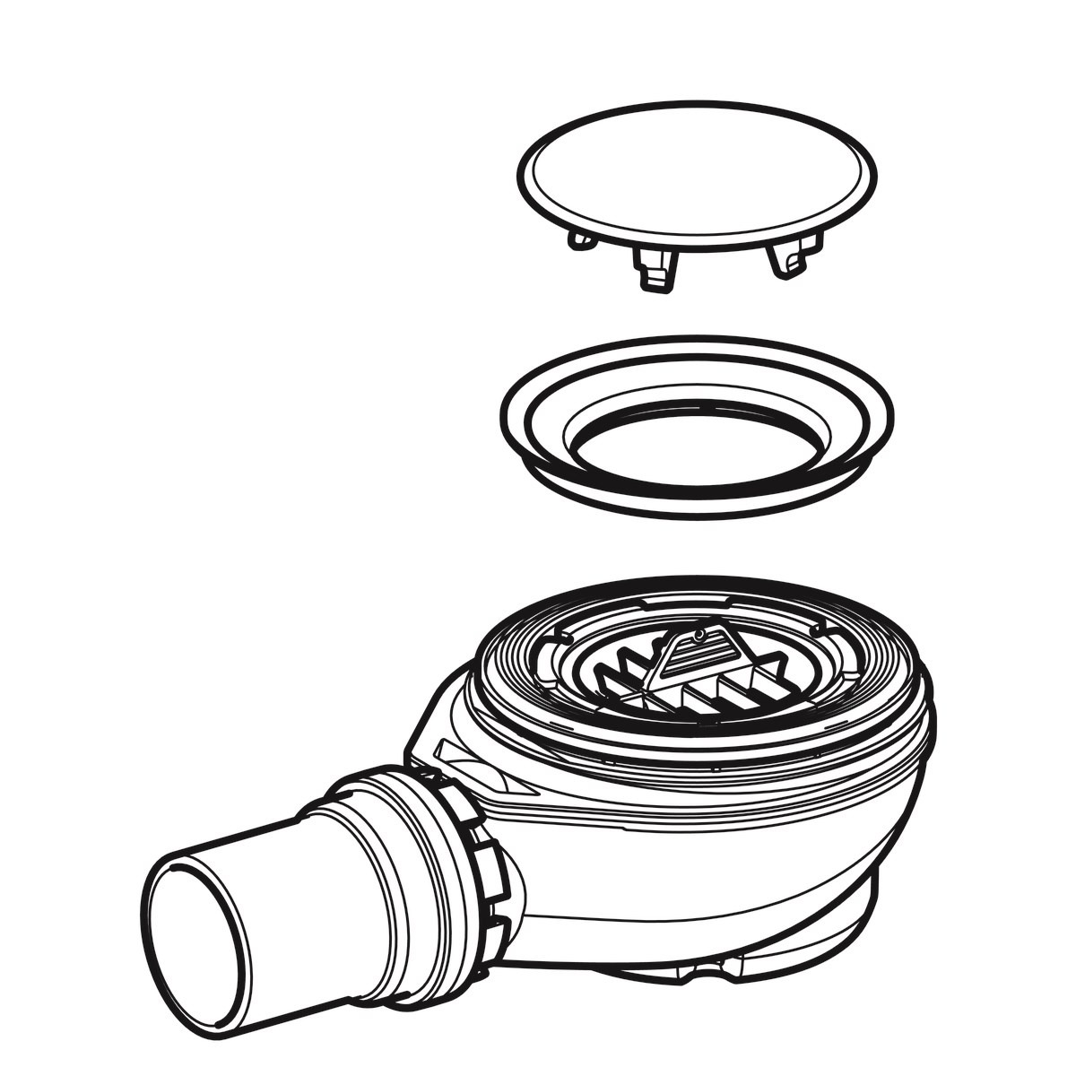 Geberit Setaplano Yer Süzgeci Sifon Seti,50mm Derinlik