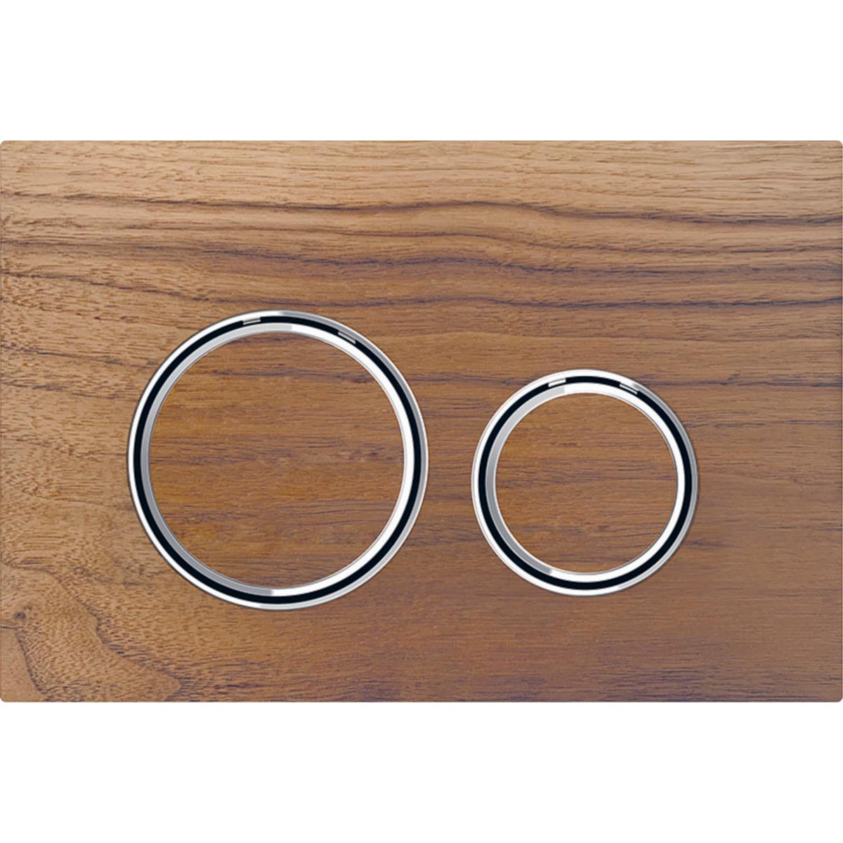 Geberit Sigma 21 Kumanda Kapağı Çift Basmalı Ahşap / Krom - 115.884.JX.1