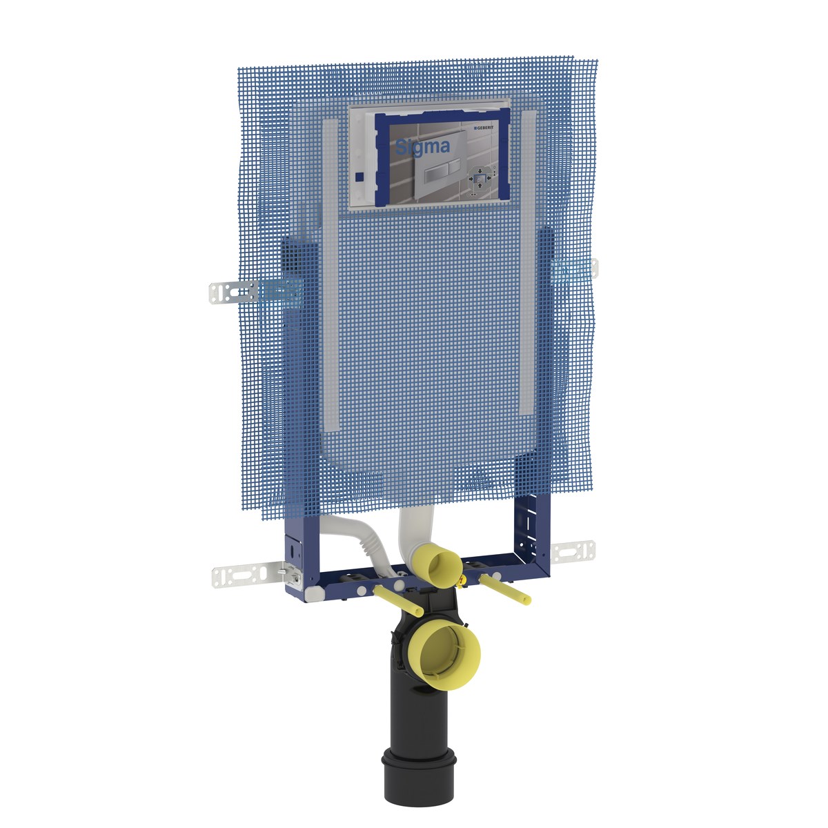 Geberit Sigma Gömme Rezervuar 8cm + Sigma01 Kumanda Paneli Parlak Krom