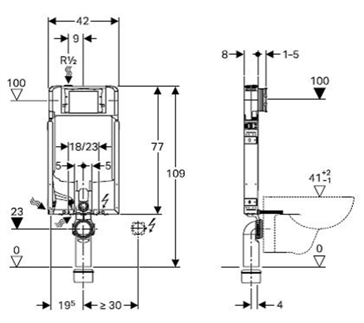 Geberit Sigma Gömme Rezv. 8cm+Sigma 30 Kumd. Paneli Beyaz/Parlak/Beyaz