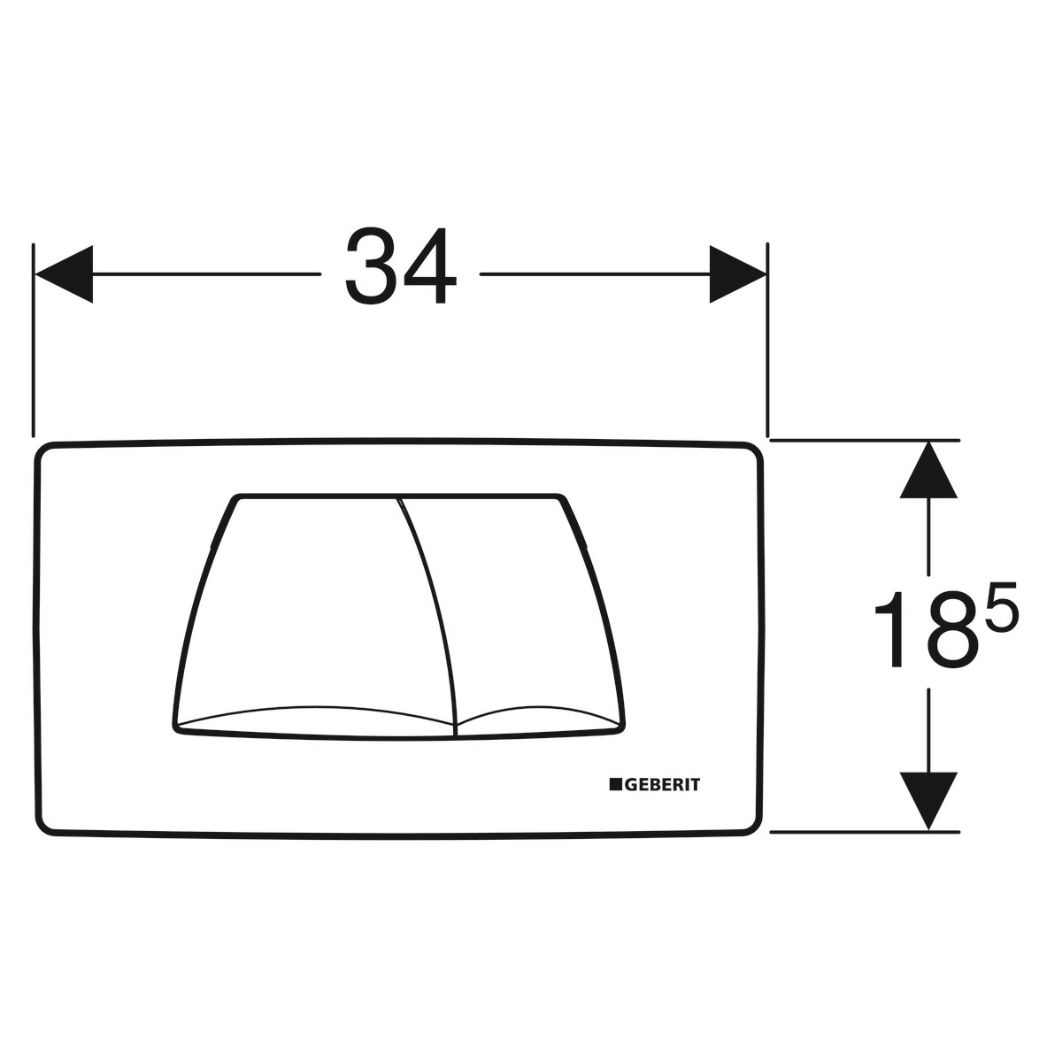 GEBERİT TWİNLİNE KUMANDA KAPAĞI ÇİFTLİ MAT KROM