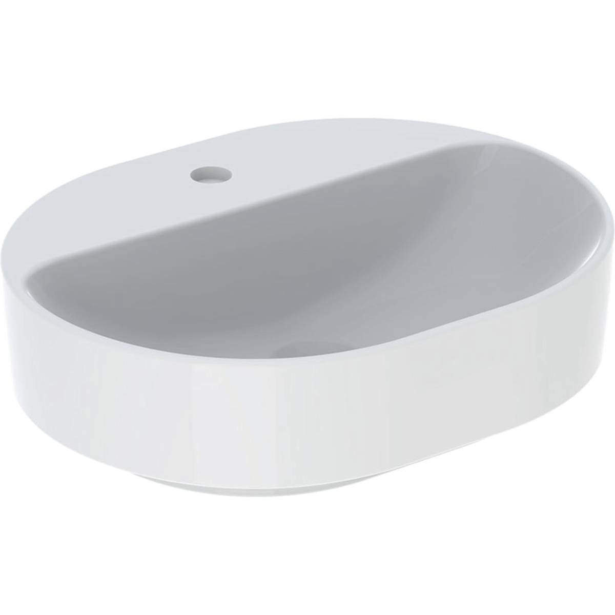 Geberit VariForm çanak lavabo, eliptik ve batarya banklı, 60x45 cm (Taşma deliksiz) - 500.778.01.2